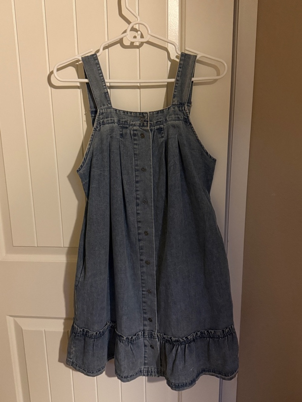 Newbury Kustom Button-Front Denim Pinafore Dress - Blue